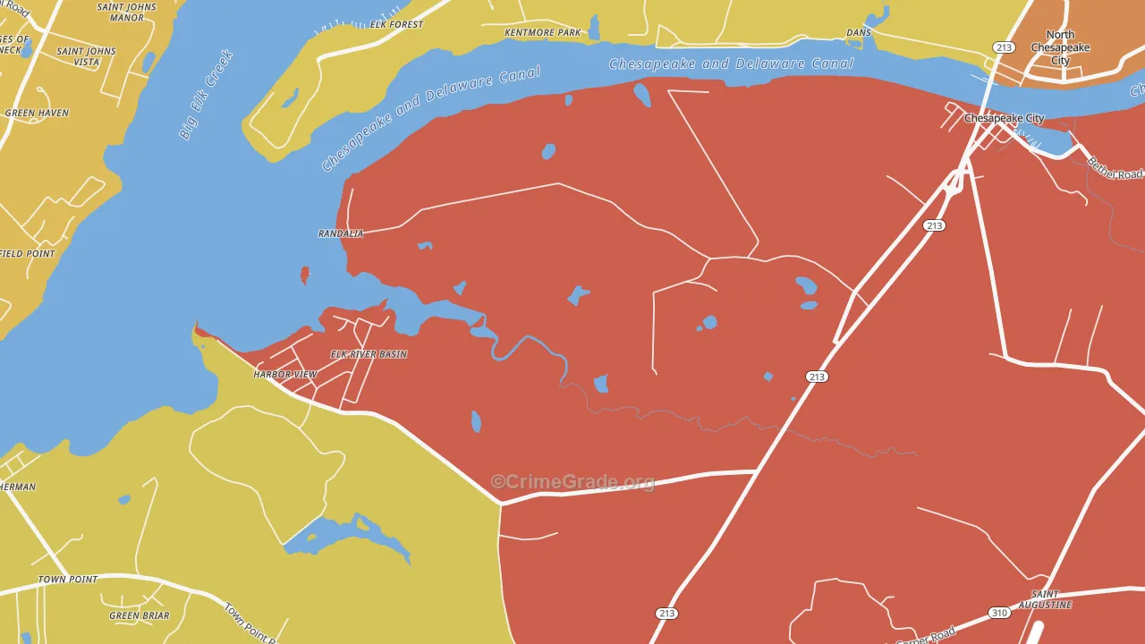 Randalia, MD Map of Drug-Related Crime Rates