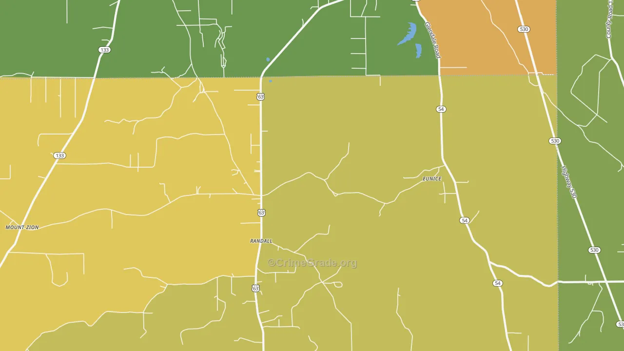 Randall, AR Map of Drug-Related Crime Rates