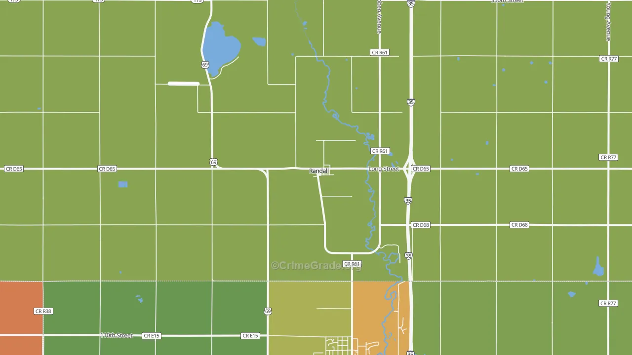 Randall, IA Map of Drug-Related Crime Rates