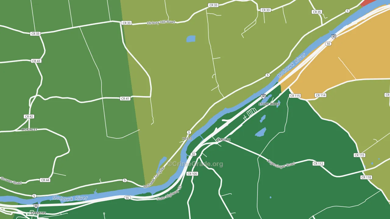 Randall, NY Map of Drug-Related Crime Rates