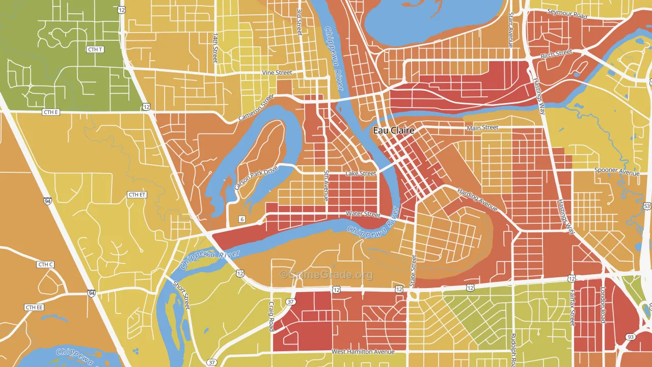 Randall Park, Eau Claire, WI Map of Drug-Related Crime Rates