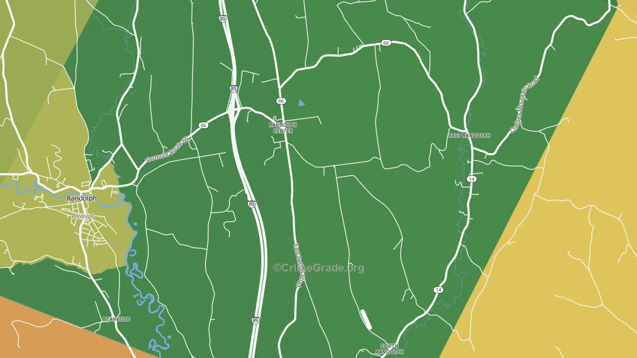 Randolph Center, VT Map of Drug-Related Crime Rates