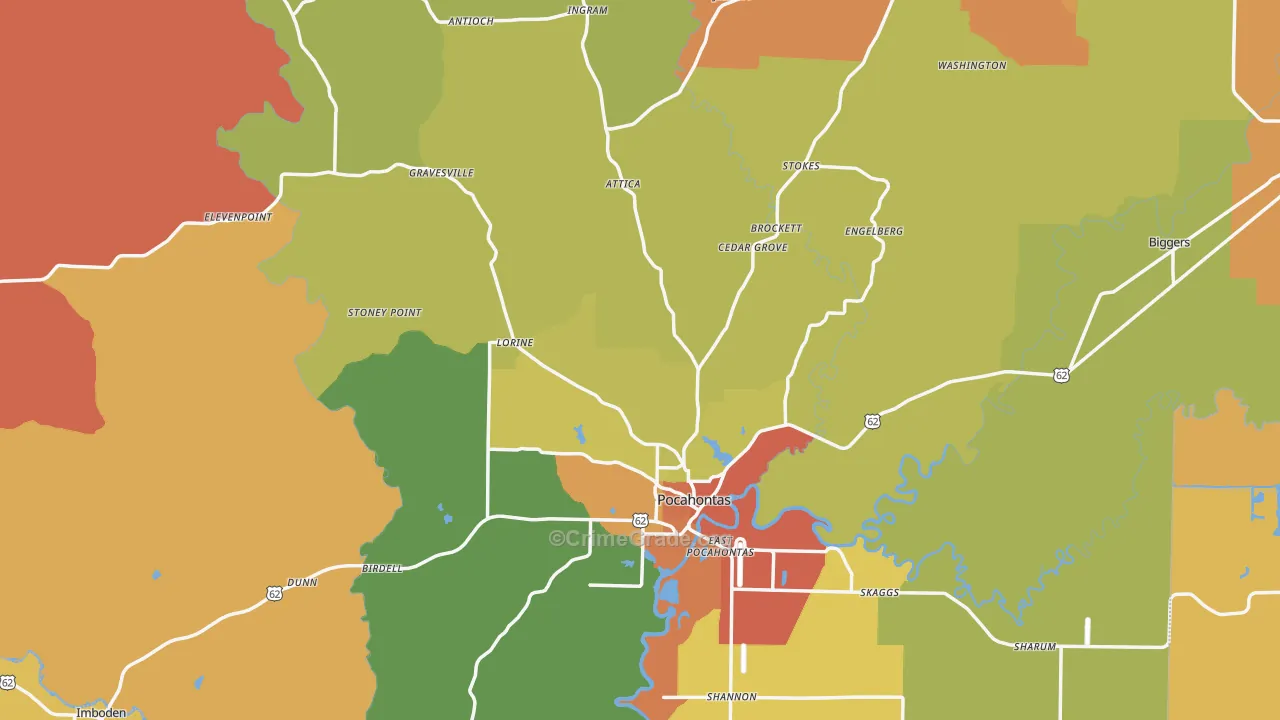 Randolph County, AR Map of Drug-Related Crime Rates