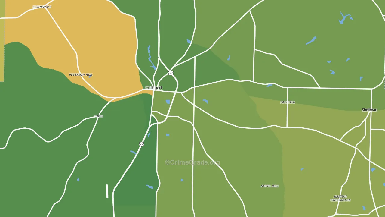 Randolph County, GA Map of Drug-Related Crime Rates