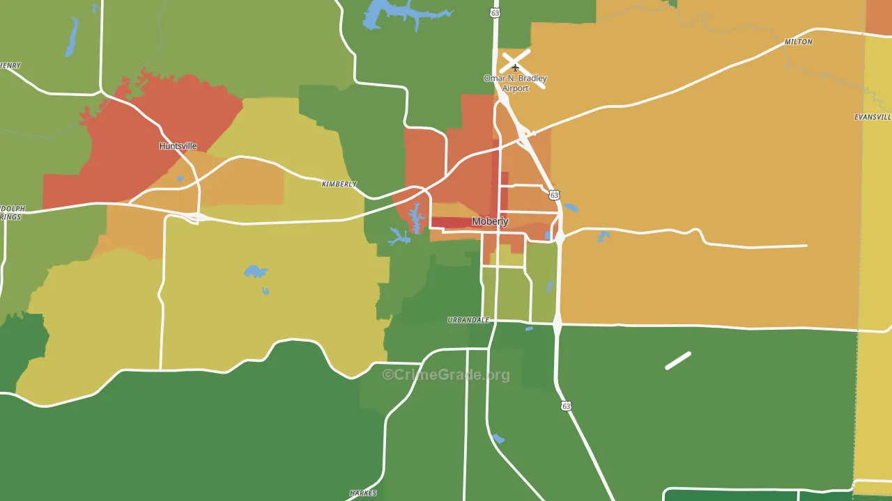 Randolph County, MO Map of Drug-Related Crime Rates