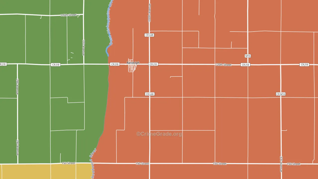 Randolph, IA Map of Drug-Related Crime Rates