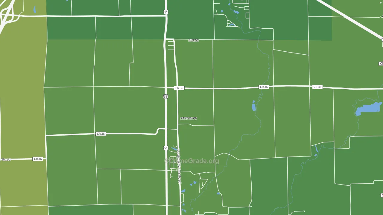 Randolph, IL Map of Drug-Related Crime Rates