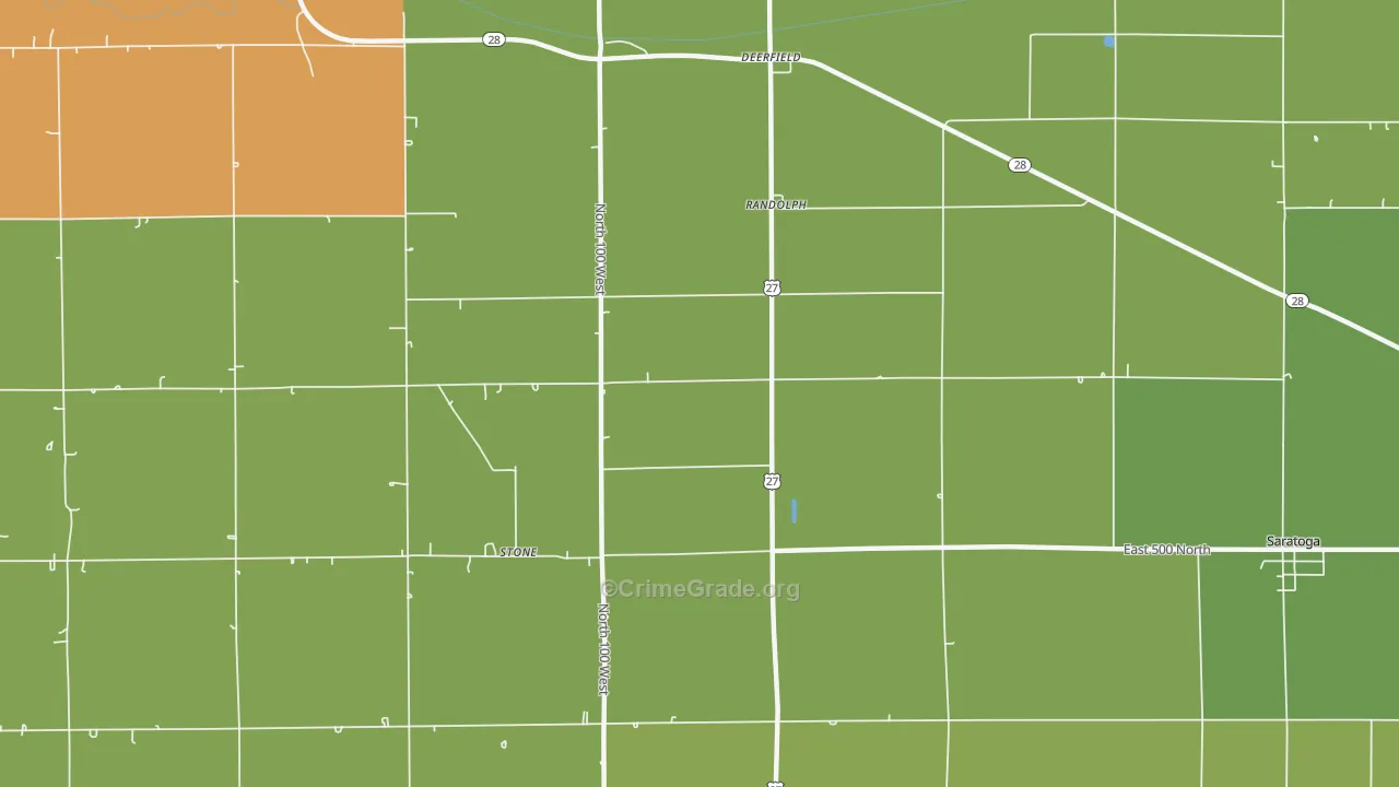 Randolph, IN Map of Drug-Related Crime Rates