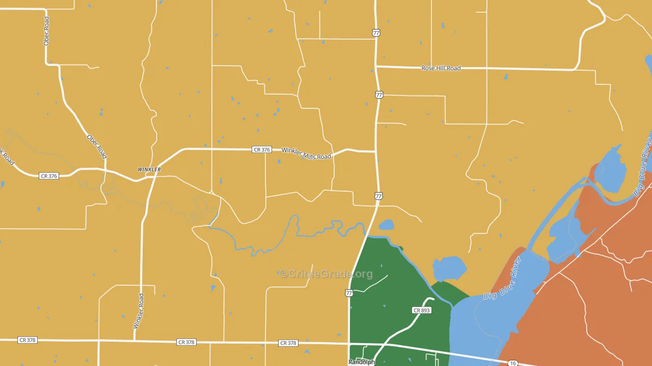 Randolph, KS Map of Drug-Related Crime Rates
