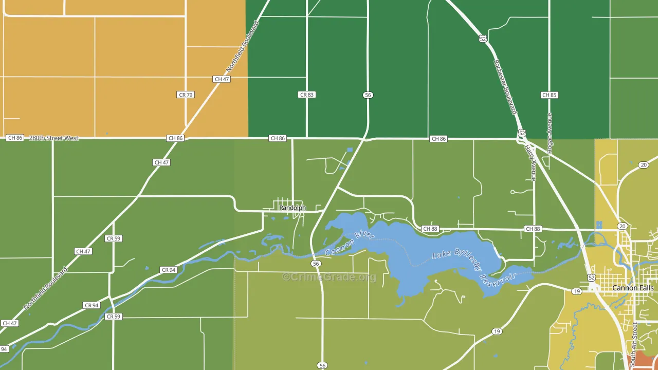 Randolph, MN Map of Drug-Related Crime Rates