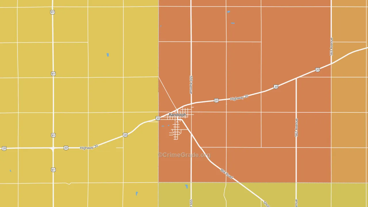 Randolph, NE Map of Drug-Related Crime Rates