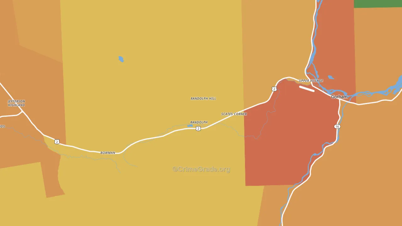 Randolph, NH Map of Drug-Related Crime Rates