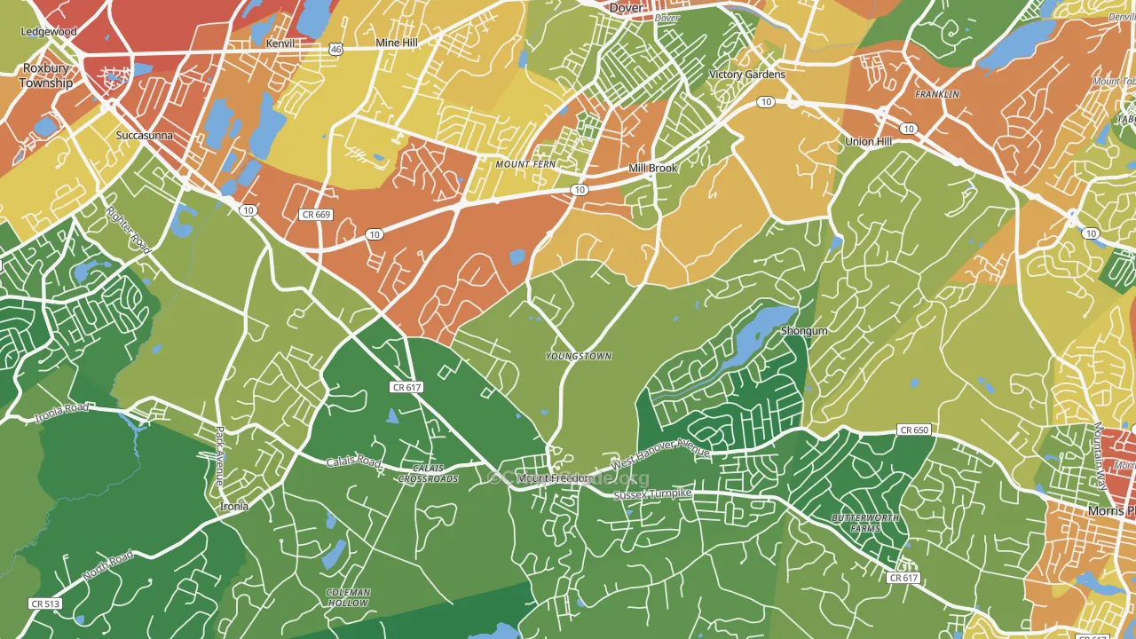 Randolph, NJ Map of Drug-Related Crime Rates