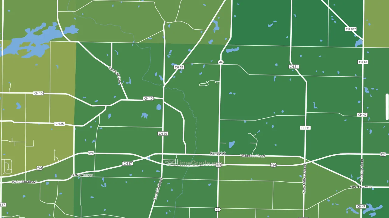 Randolph, OH Map of Drug-Related Crime Rates