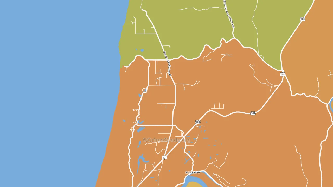 Randolph, OR Map of Drug-Related Crime Rates