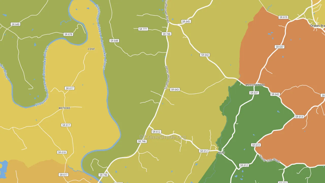 Randolph, VA Map of Drug-Related Crime Rates