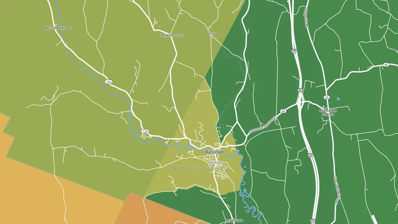 Randolph, VT Map of Drug-Related Crime Rates