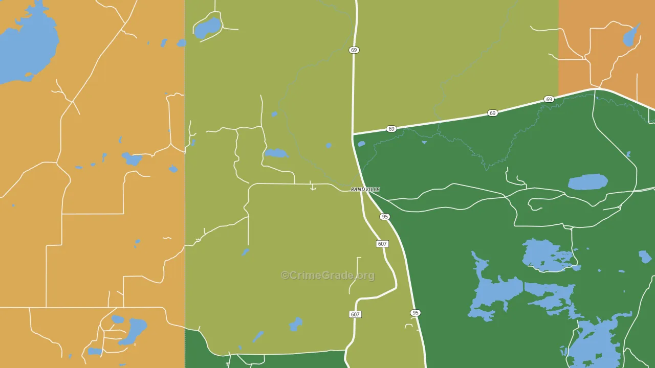 Randville, MI Map of Drug-Related Crime Rates