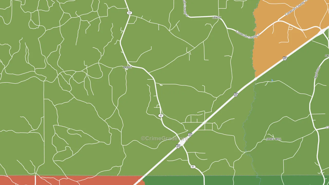 Range, AL Map of Drug-Related Crime Rates