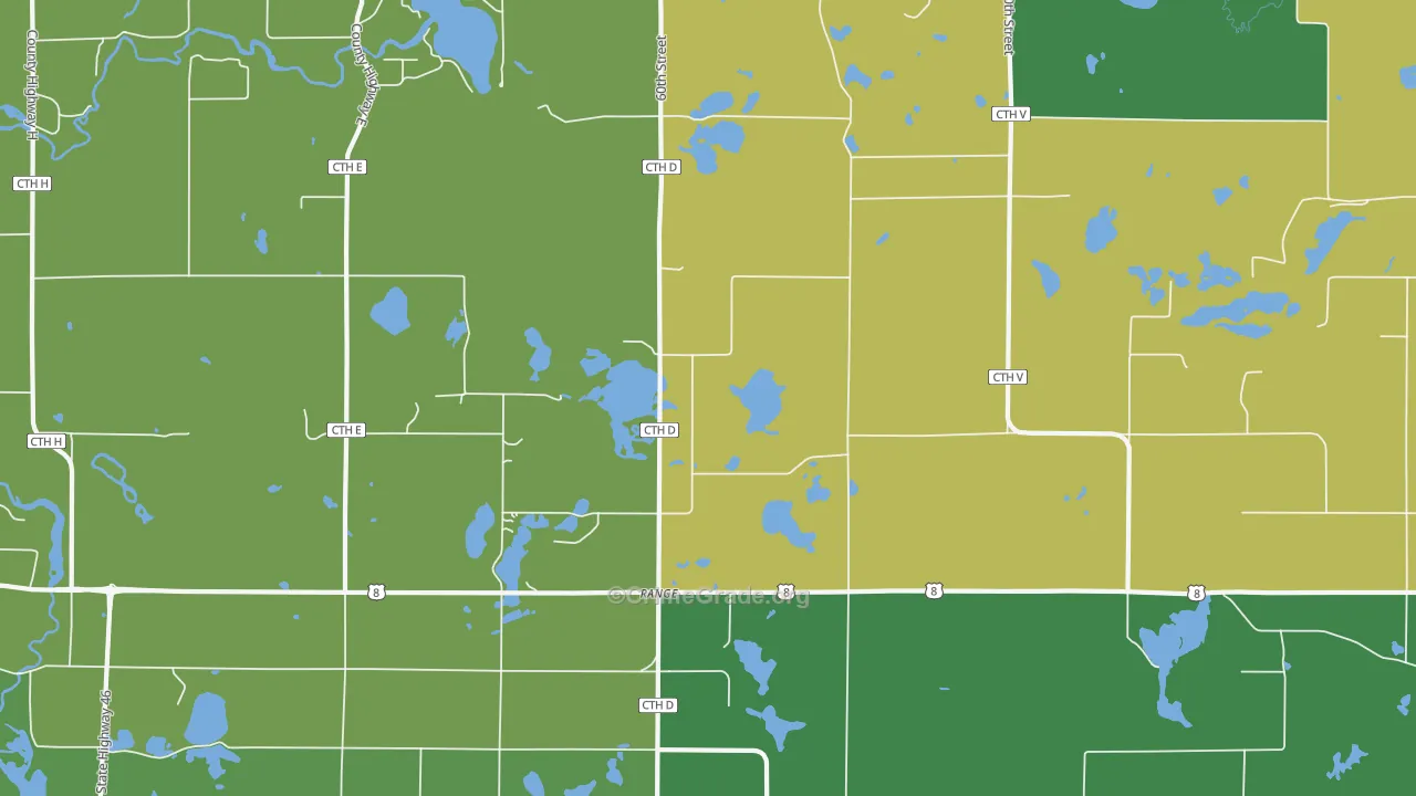 Range, WI Map of Drug-Related Crime Rates
