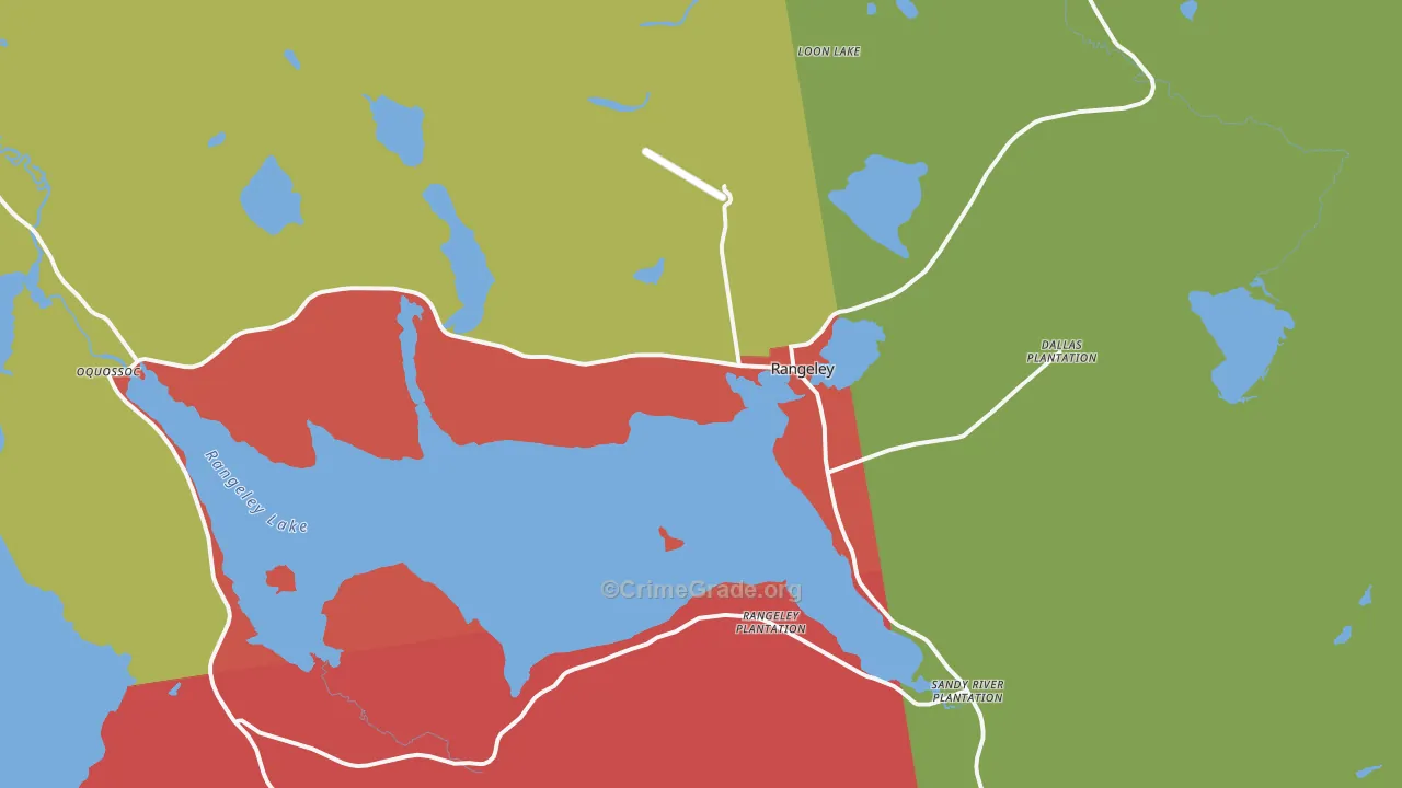 Rangeley, ME Map of Drug-Related Crime Rates