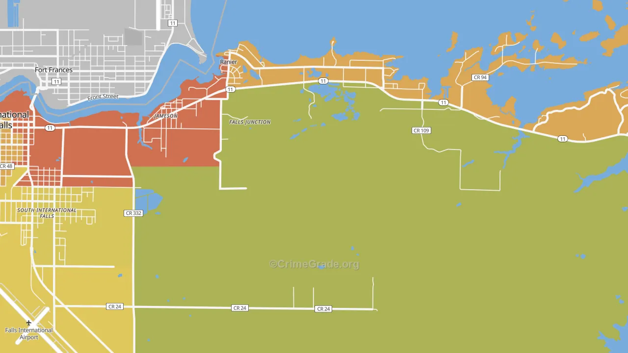 Ranier, MN Map of Drug-Related Crime Rates