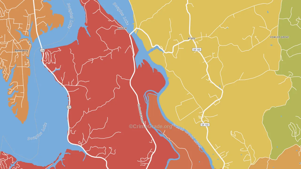 Rankin, TN Map of Drug-Related Crime Rates