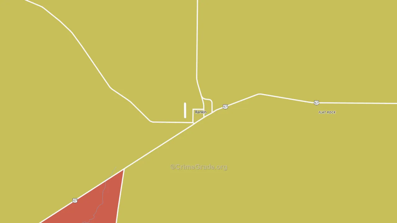 Rankin, TX Map of Drug-Related Crime Rates