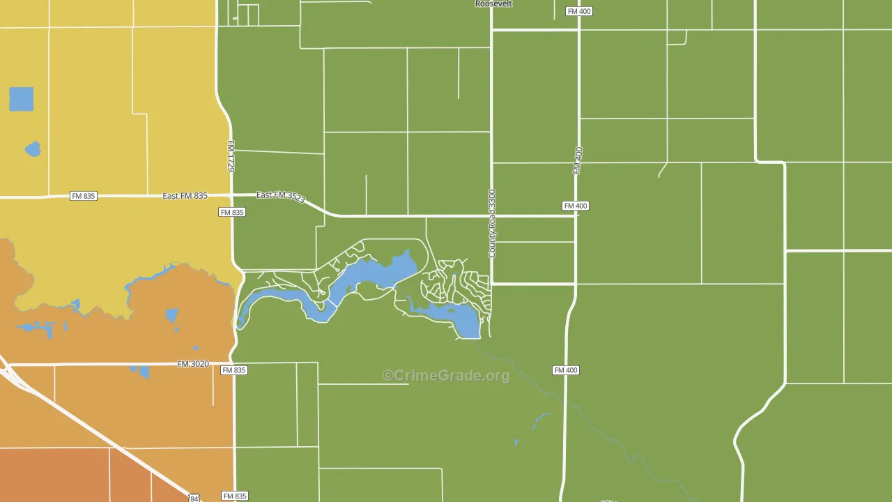 Ransom Canyon, TX Map of Drug-Related Crime Rates