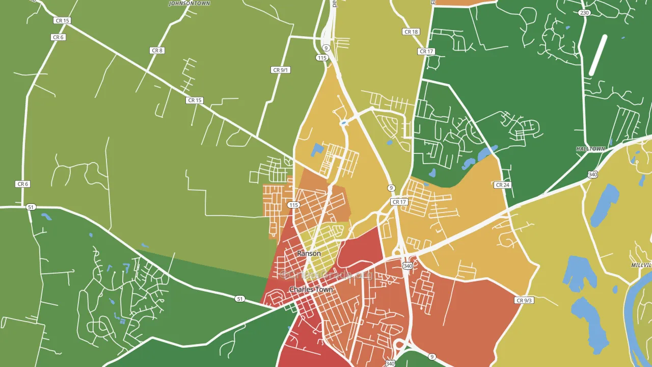 Ranson, WV Map of Drug-Related Crime Rates