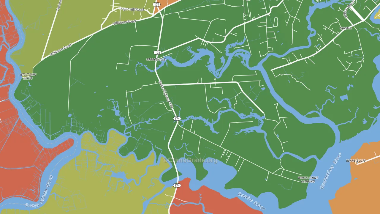 Rantowles, SC Map of Drug-Related Crime Rates