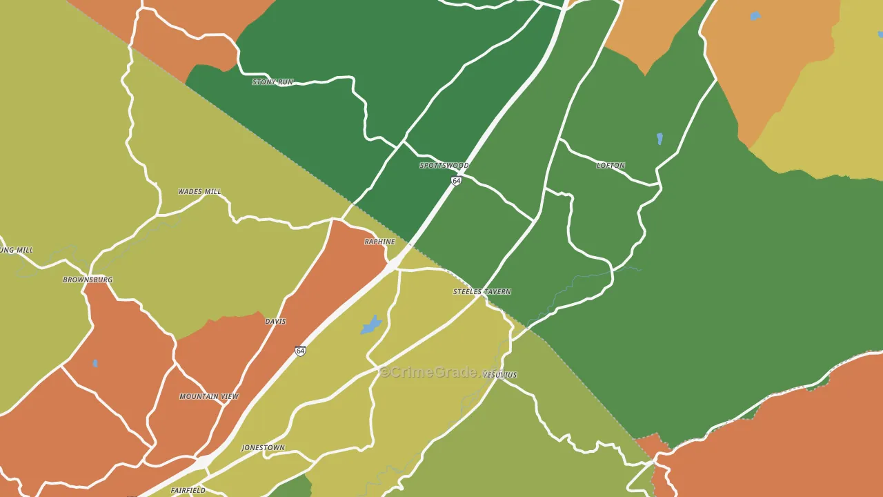Raphine, VA Map of Drug-Related Crime Rates
