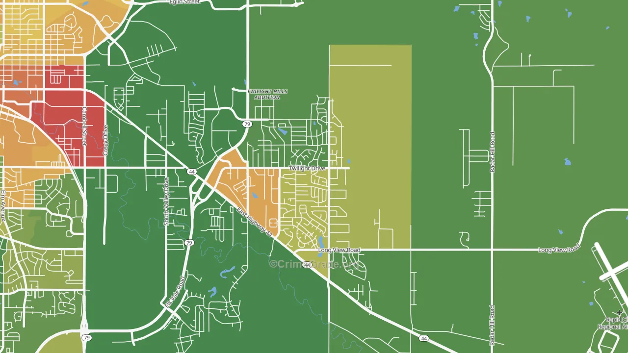 Rapid Valley, SD Map of Drug-Related Crime Rates