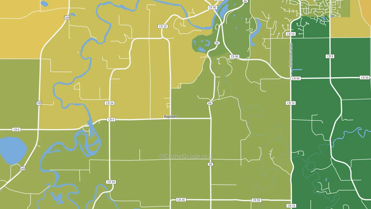 Rapidan, MN Map of Drug-Related Crime Rates