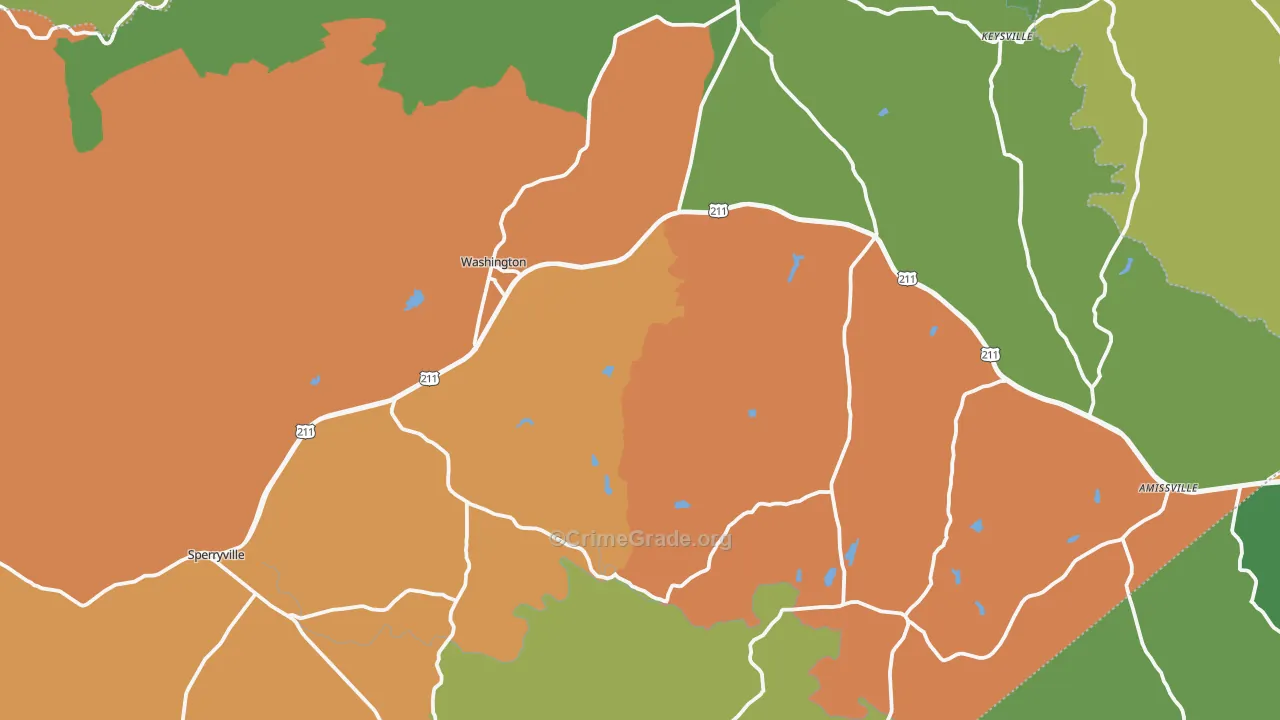 Rappahannock County, VA Map of Drug-Related Crime Rates