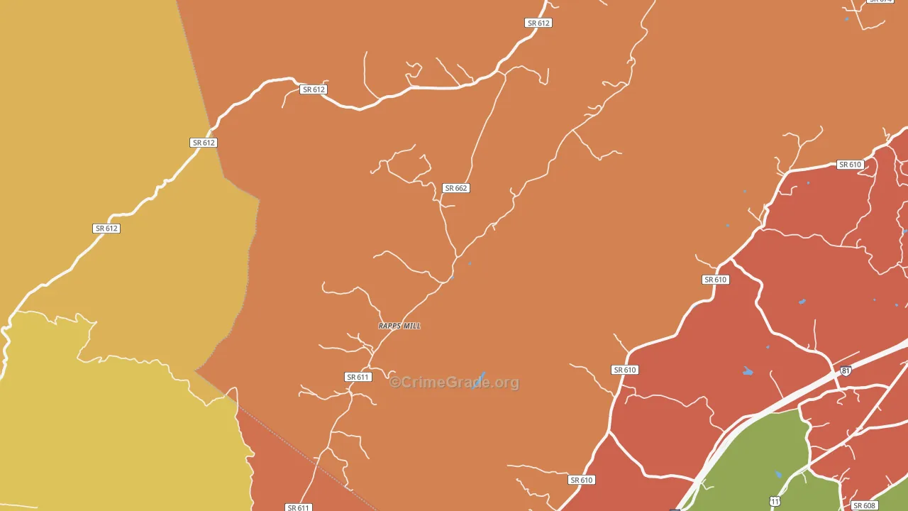 Rapps Mill, VA Map of Drug-Related Crime Rates