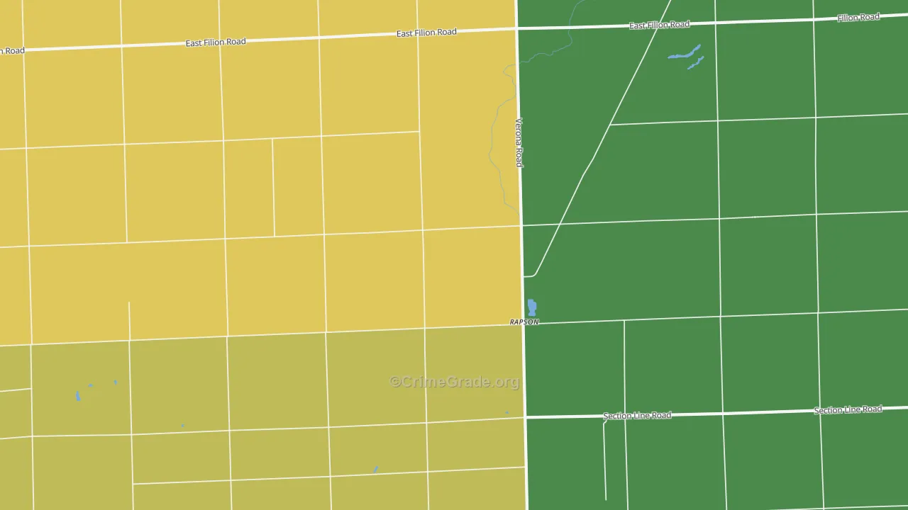 Rapson, MI Map of Drug-Related Crime Rates