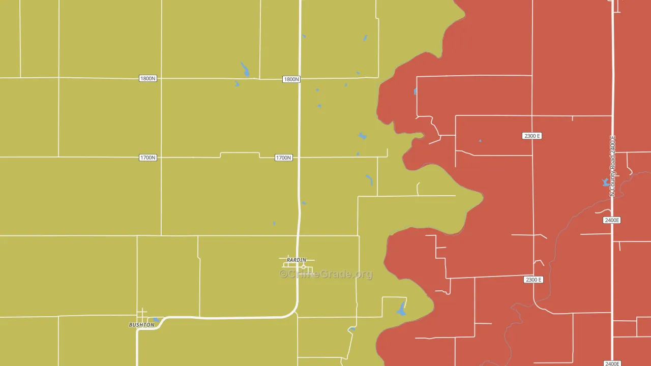 Rardin, IL Map of Drug-Related Crime Rates