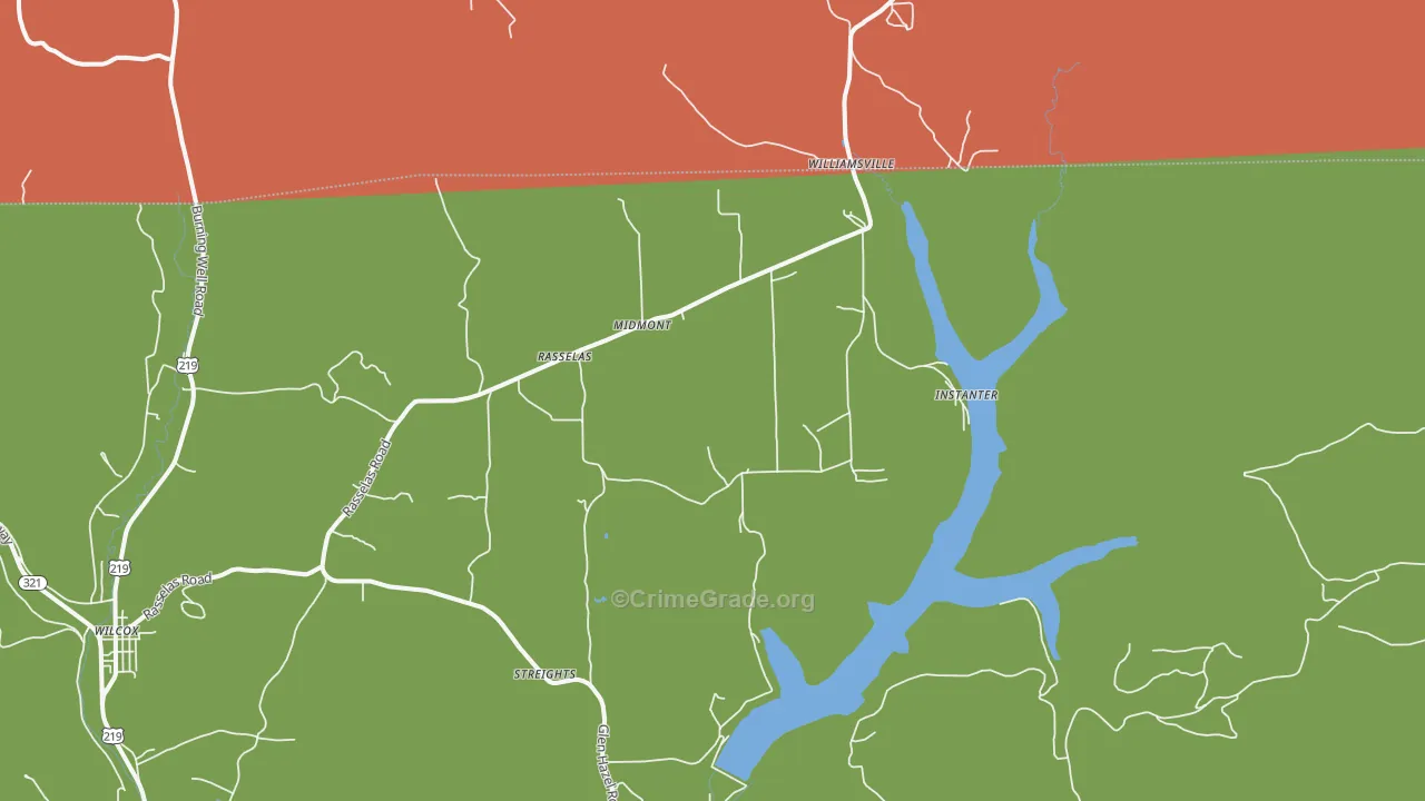 Rasselas, PA Map of Drug-Related Crime Rates