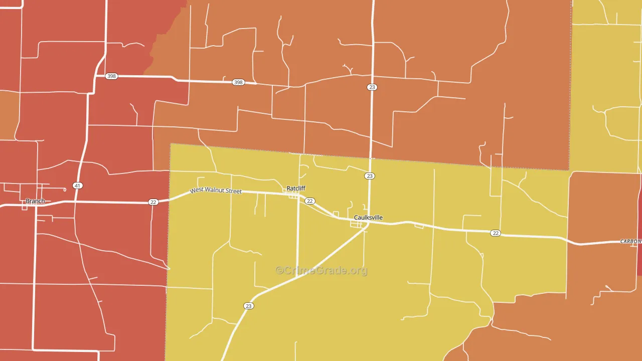 Ratcliff, AR Map of Drug-Related Crime Rates