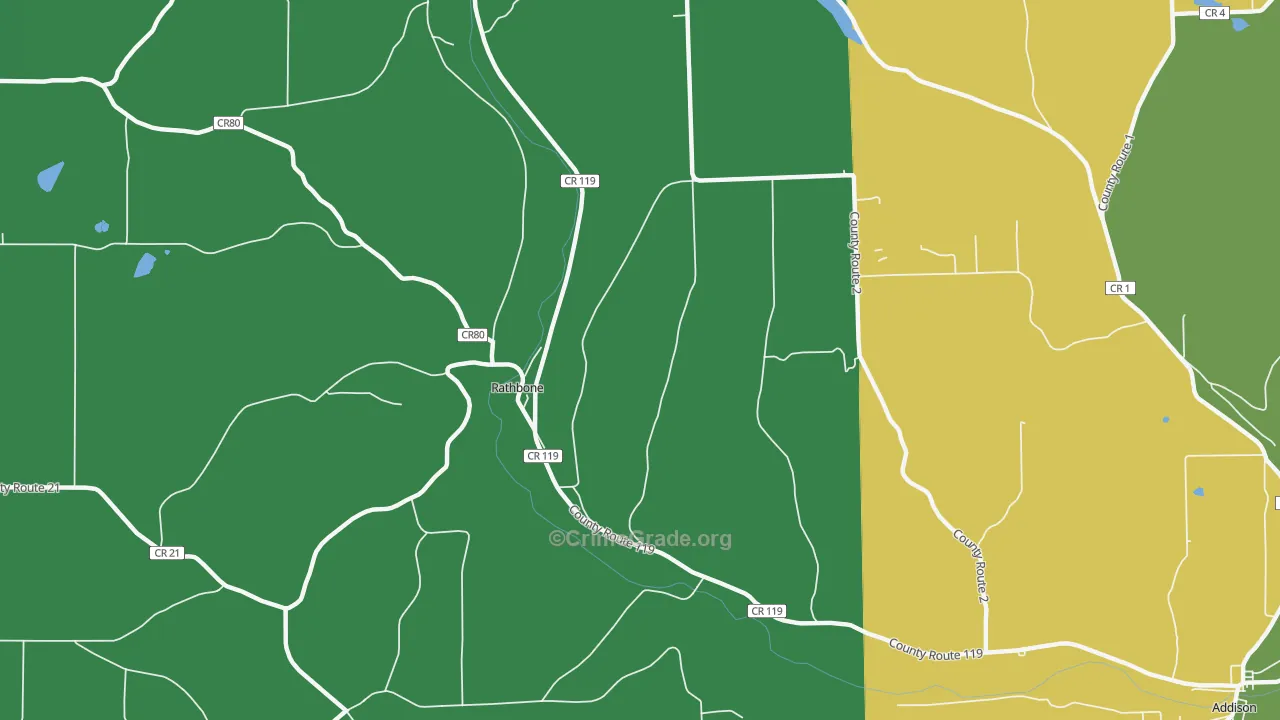 Rathbone, NY Map of Drug-Related Crime Rates