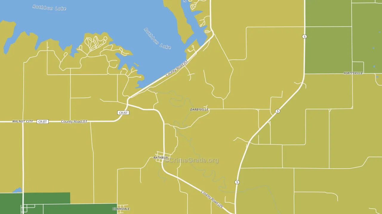 Rathbun, IA Map of Drug-Related Crime Rates