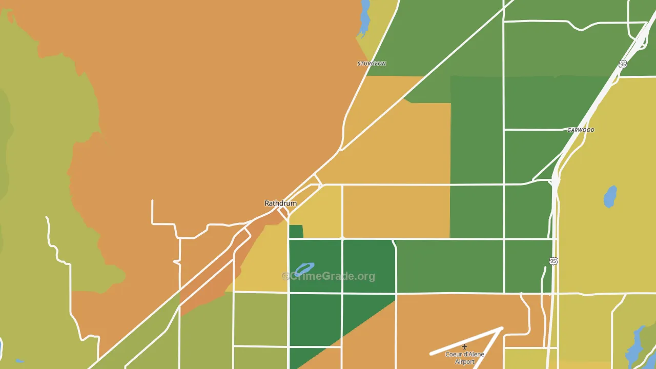Rathdrum, ID Map of Drug-Related Crime Rates