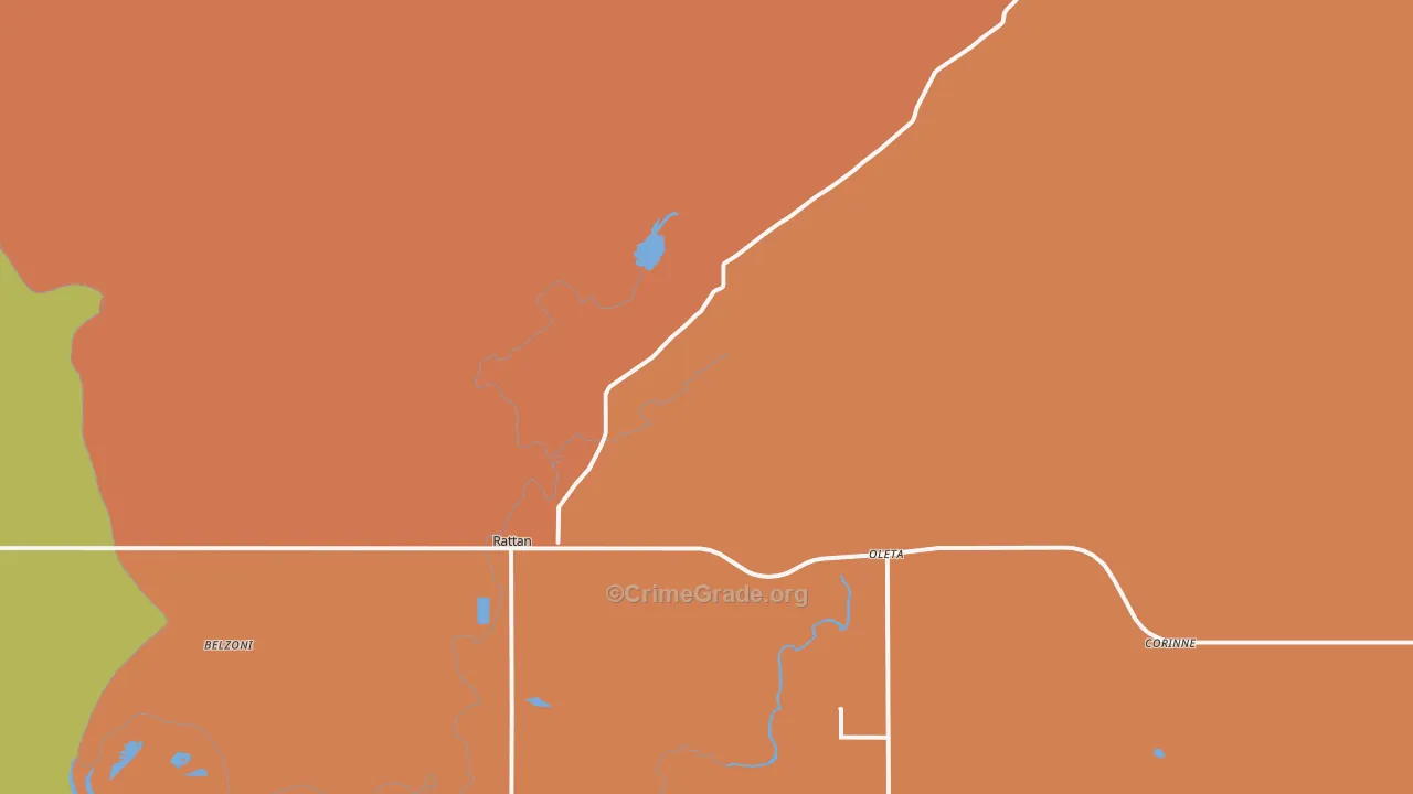 Rattan, OK Map of Drug-Related Crime Rates