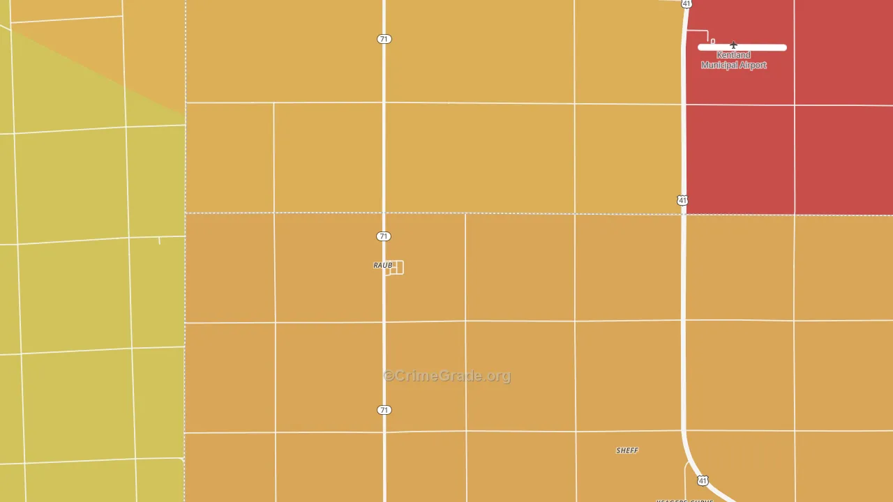 Raub, IN Map of Drug-Related Crime Rates