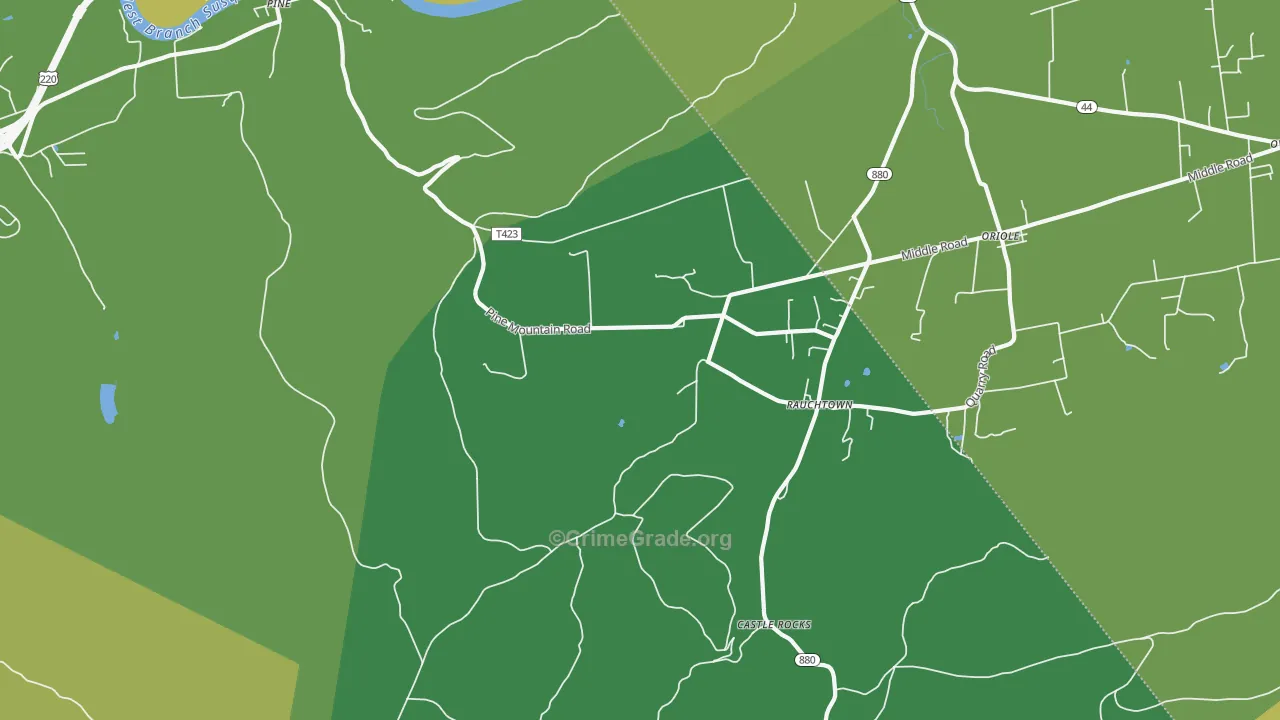 Rauchtown, PA Map of Drug-Related Crime Rates