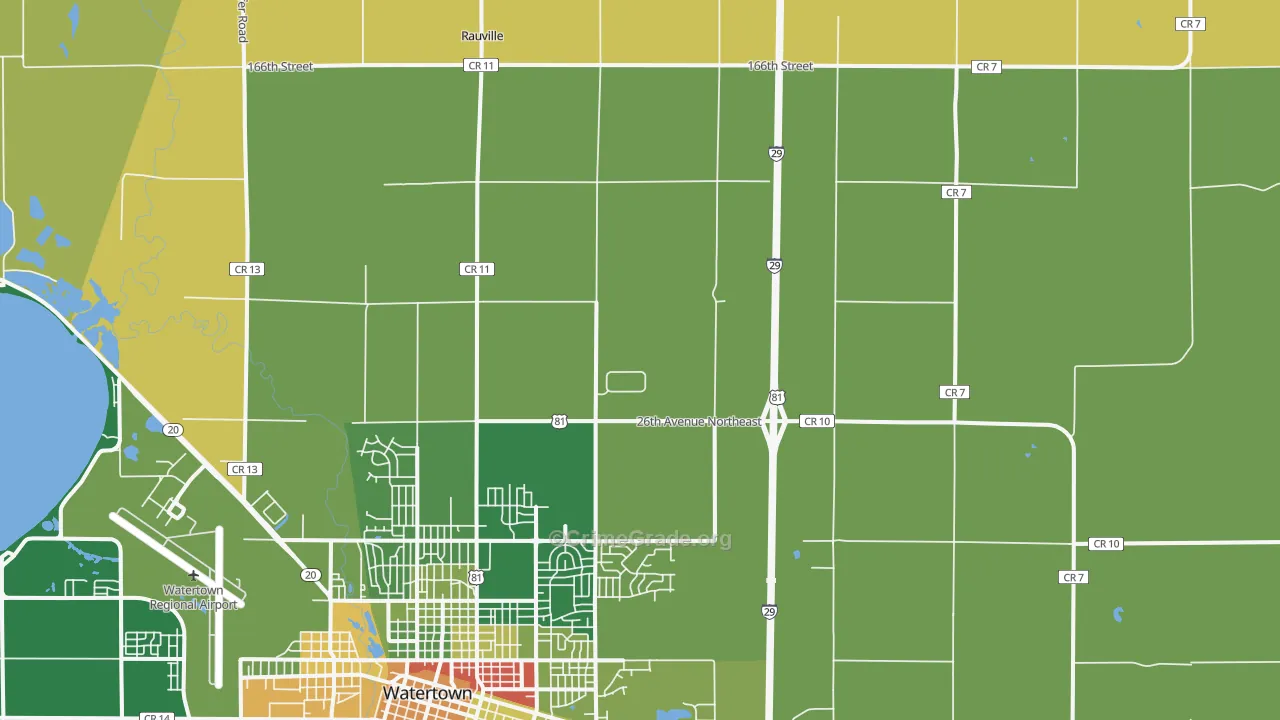Rauville, SD Map of Drug-Related Crime Rates