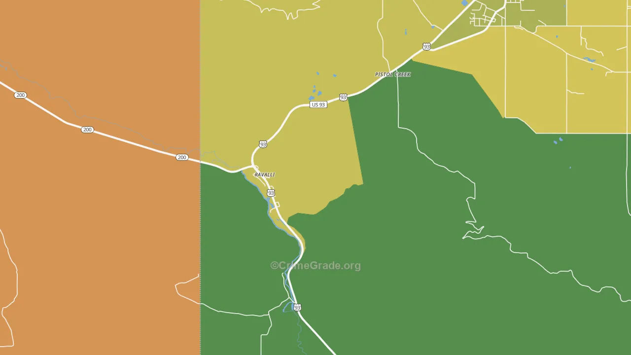 Ravalli, MT Map of Drug-Related Crime Rates