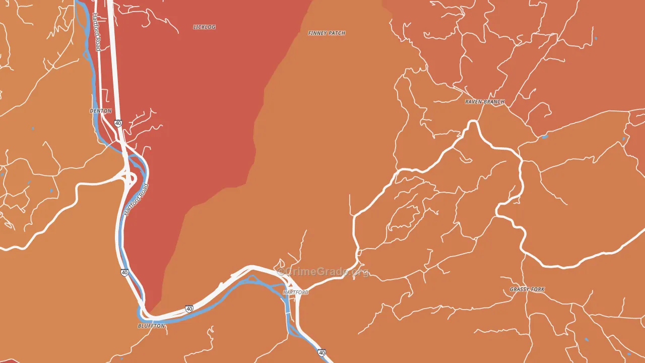 Raven Branch, TN Map of Drug-Related Crime Rates