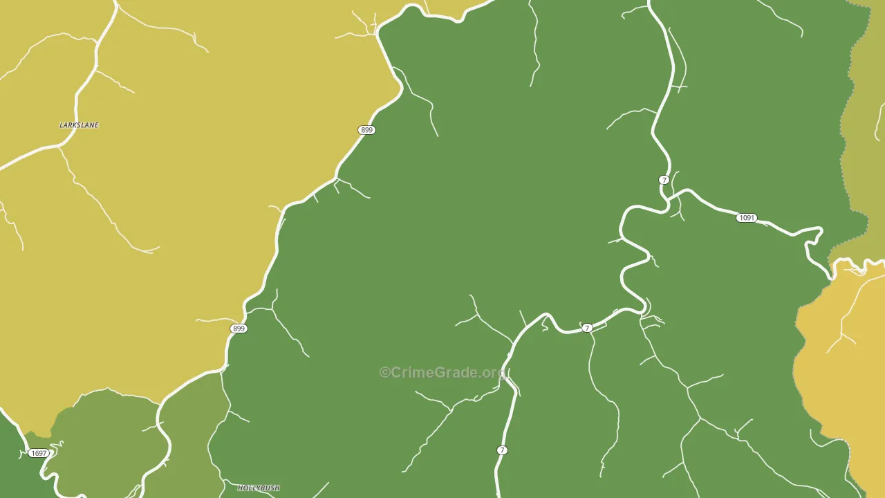 Raven, KY Map of Drug-Related Crime Rates